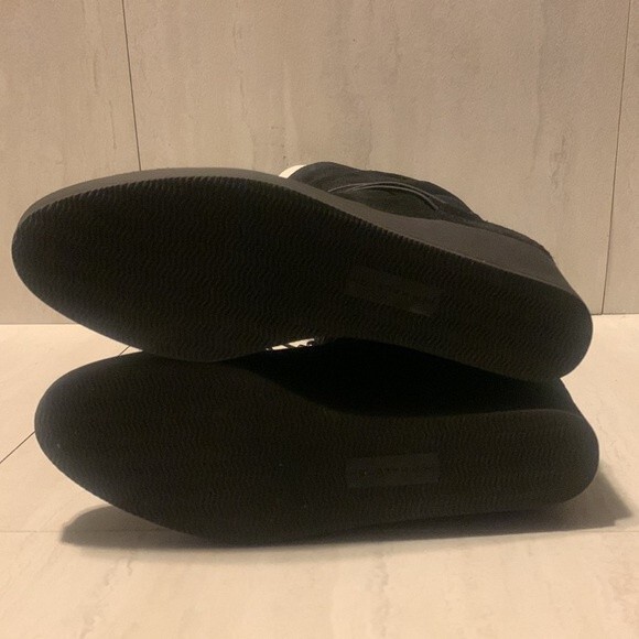 H by Halston Women's Leather Suede Black Boots with Faux Fur Size 10 Wedge - Picture 7 of 12